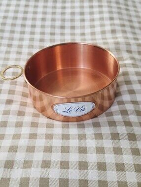 Vintage 1984 Teleflora 'Le Vin' Copper Wine Bottle Coaster + Brass Cork Holder
